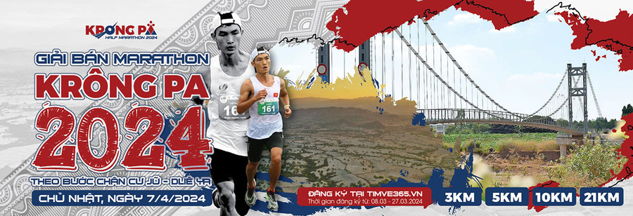 Giải bán Marathon Krông Pa 2024 với chủ đề “Theo bước chân Cư Jũ-Dliê Ya”. Ảnh: L.N Giải bán Marathon Krông Pa 2024 với chủ đề “Theo bước chân Cư Jũ-Dliê Ya”. Ảnh: L.N