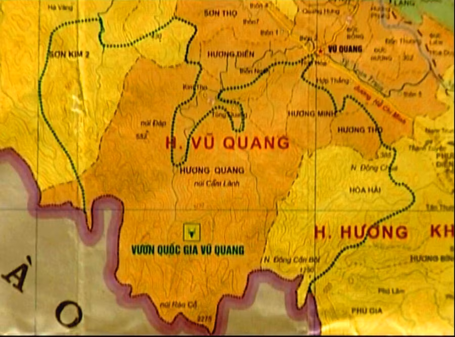 Vườn Quốc gia Vũ Quang nhìn trên bản đồ