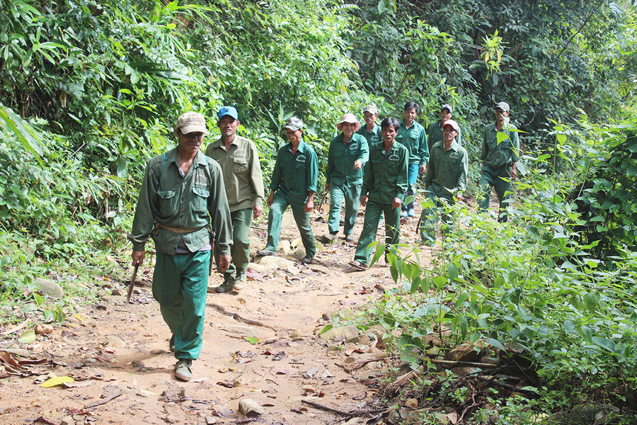 Cộng đồng nhận khoán quản lý bảo vệ rừng xã Ia Dreng (huyện Chư Păh) tuần tra kiểm soát rừng nhận khoán của Ban Quản lý rừng phòng hộ Ia Ly. Ảnh: N.D Cộng đồng nhận khoán quản lý bảo vệ rừng xã Ia Dreng (huyện Chư Păh) tuần tra kiểm soát rừng nhận khoán của Ban Quản lý rừng phòng hộ Ia Ly. Ảnh: N.D