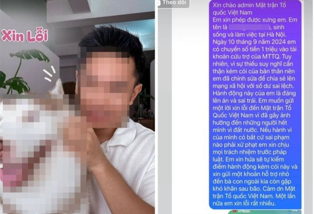 Một nam thanh niên thừa nhận việc mình phông bạt và xin lỗi mọi người.