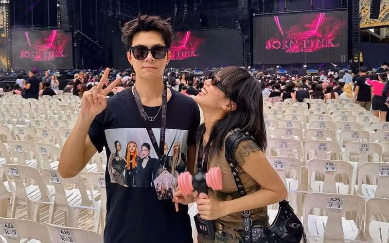 Cặp đôi nghệ sĩ Anh Tú - Diệu Nhi từng kết hợp xem concert Blackpink và du lịch Thái Lan. Ảnh: Facebook Diệu Nhi