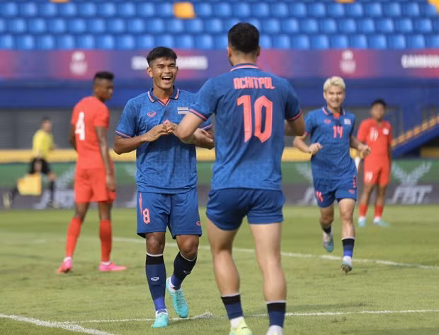 U22 Thái Lan có chiến thắng đầu tay tại SEA Games 32. (Nguồn: siamsport) U22 Thái Lan có chiến thắng đầu tay tại SEA Games 32. (Nguồn: siamsport)