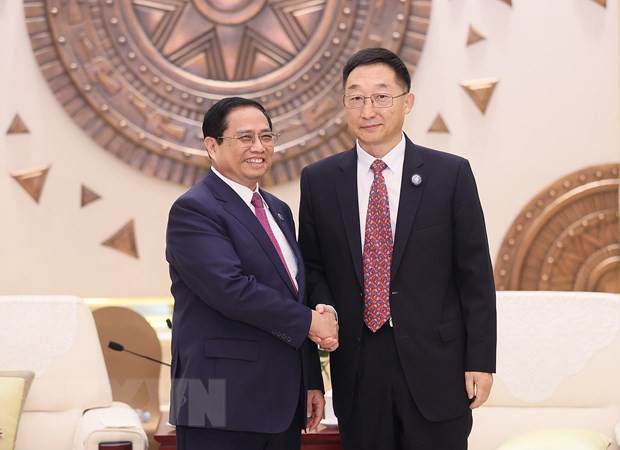 Thủ tướng Phạm Minh Chính tiếp ông Lưu Ninh, Bí thư Khu ủy Khu tự trị dân tộc Choang Quảng Tây, Trung Quốc. (Ảnh: Dương Giang/TTXVN) Thủ tướng Phạm Minh Chính tiếp ông Lưu Ninh, Bí thư Khu ủy Khu tự trị dân tộc Choang Quảng Tây, Trung Quốc. (Ảnh: Dương Giang/TTXVN)