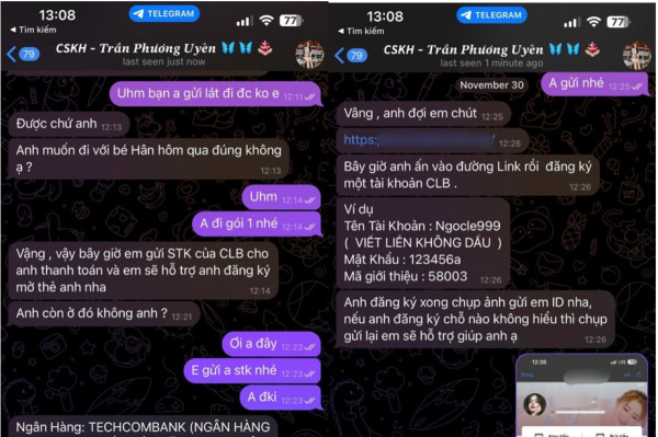 Tin nhắn dẫn dụ nạn nhân của các đối tượng lừa đảo. Tin nhắn dẫn dụ nạn nhân của các đối tượng lừa đảo.