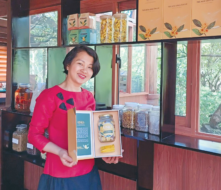 Sản phẩm trà hoa vàng đạt OCOP 4 sao cấp tỉnh. Ảnh: N.D Sản phẩm trà hoa vàng đạt OCOP 4 sao cấp tỉnh. Ảnh: N.D