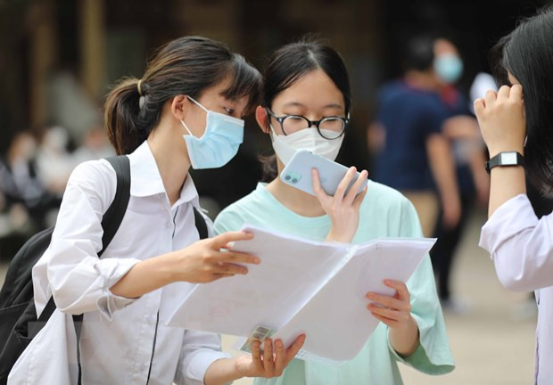 Thí sinh dự kỳ thi tốt nghiệp Trung học Phổ thông năm 2022. (Ảnh: Thanh Tùng/TTXVN)