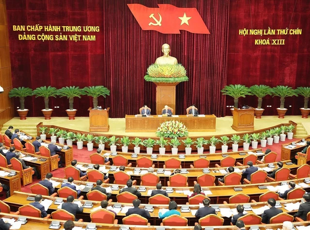 Hội nghị lần thứ 9 Ban Chấp hành Trung ương Đảng khóa XIII khai mạc vào sáng 16-5 dưới sự chủ trì của Tổng Bí thư Nguyễn Phú Trọng. Ảnh: TTXVN Hội nghị lần thứ 9 Ban Chấp hành Trung ương Đảng khóa XIII khai mạc vào sáng 16-5 dưới sự chủ trì của Tổng Bí thư Nguyễn Phú Trọng. Ảnh: TTXVN