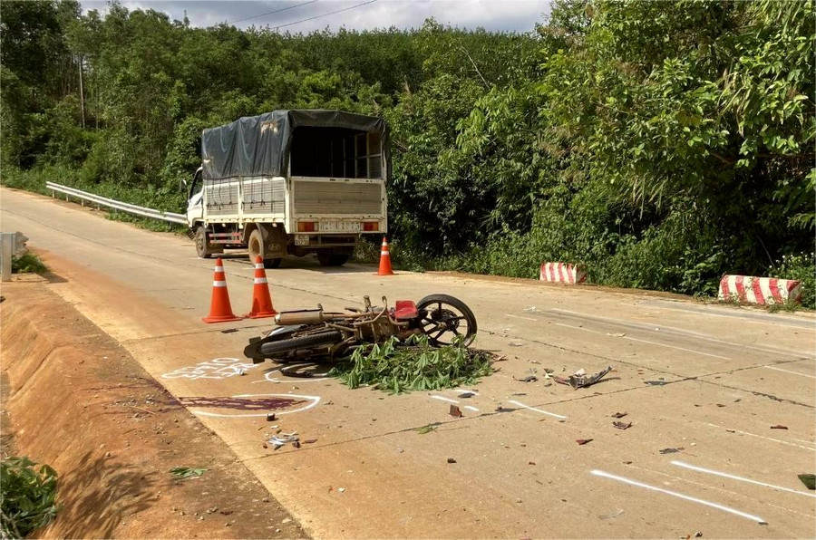 Hiện trường vụ tai nạn. Ảnh: PN