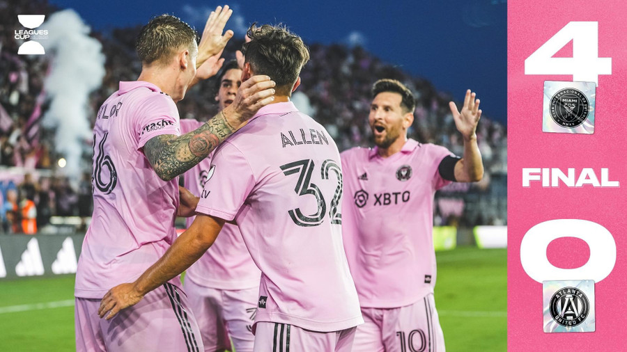 Messi và các đồng đội giành chiến thắng dễ dàng 4-0 trước Atlanta United. Ảnh: Inter Miami Messi và các đồng đội giành chiến thắng dễ dàng 4-0 trước Atlanta United. Ảnh: Inter Miami