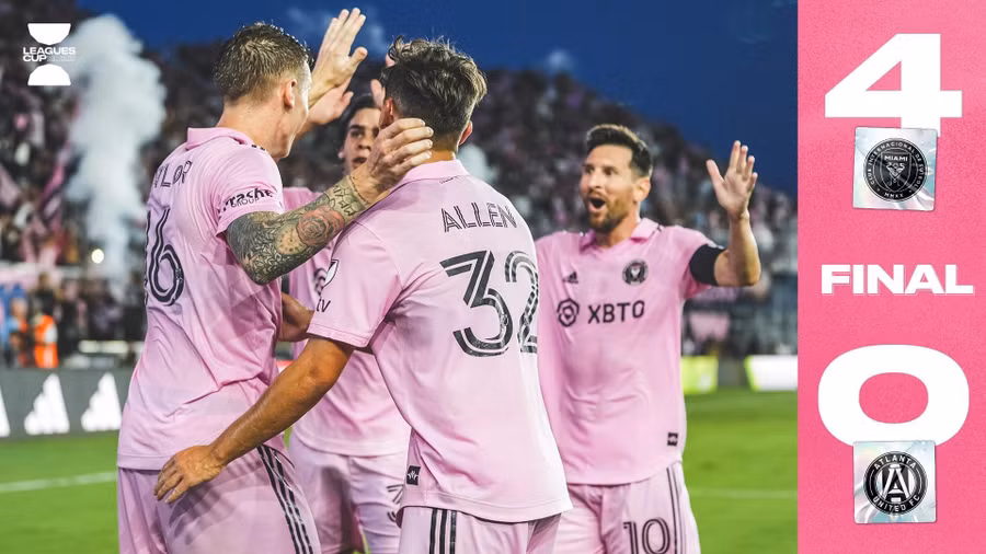 Messi và các đồng đội giành chiến thắng dễ dàng 4-0 trước Atlanta United. Ảnh: Inter Miami