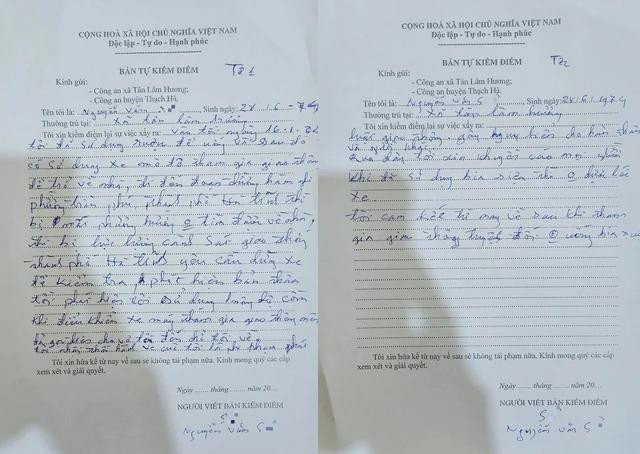 Ông S. cam kết từ nay tuyệt đối không uống rượu bia khi tham gia giao thông. Ảnh: PHẠM ĐỨC