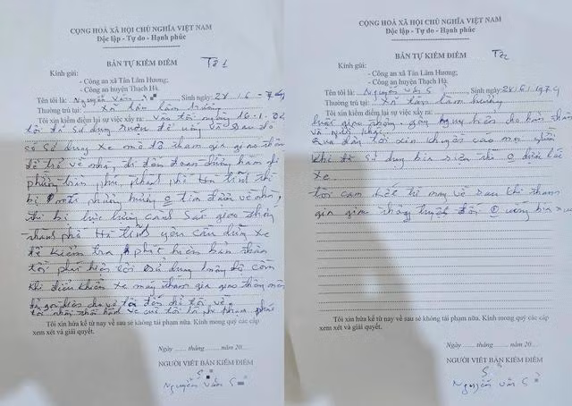 Ông S. cam kết từ nay tuyệt đối không uống rượu bia khi tham gia giao thông. Ảnh: PHẠM ĐỨC