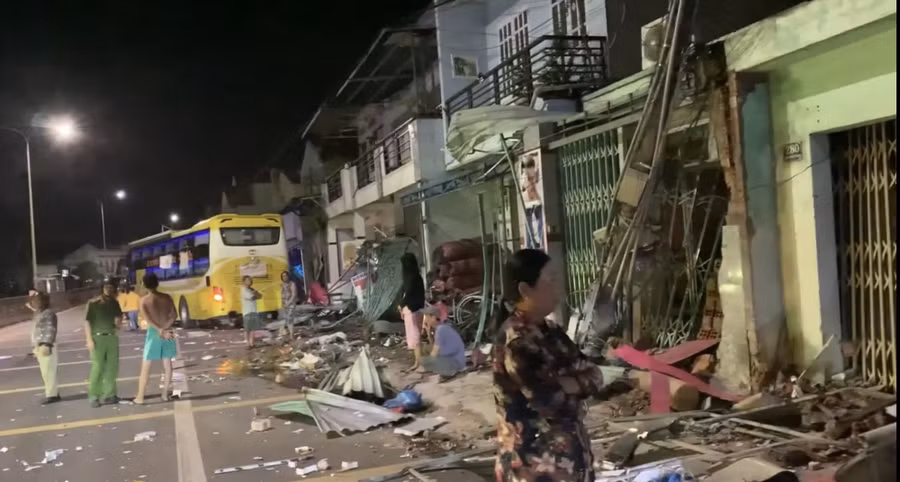 Hiện trường vụ tai nạn. Ảnh: Phạm Duy