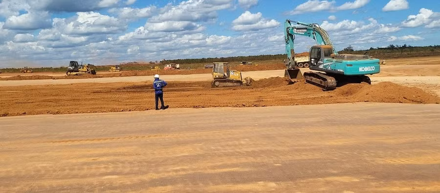 Tổng công ty Cảng Hàng không Việt Nam đã chỉ đạo các đơn vị nhà thầu hoàn thành kế hoạch thi công xuyên Tết tại Dự án Sân bay Long Thành. (Ảnh: PV/Vietnam+)