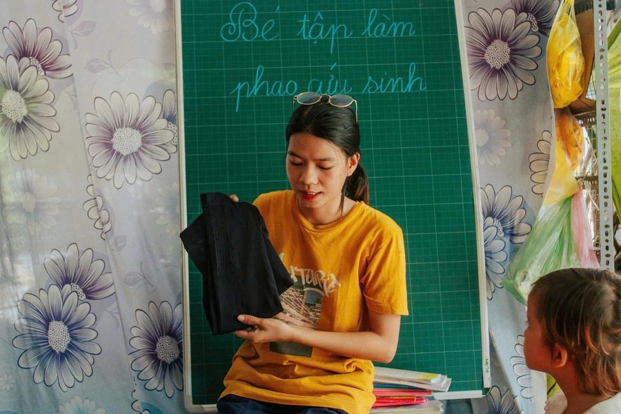 Huệ trải qua nhiều khó khăn để đạt được ước mơ của mình. ẢNH: BÁ CƯỜNG Huệ trải qua nhiều khó khăn để đạt được ước mơ của mình. ẢNH: BÁ CƯỜNG