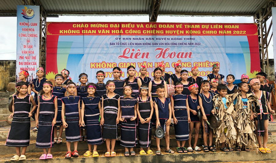 Định kỳ 2 năm/lần, huyện Kông Chro tổ chức liên hoan cồng chiêng thu hút đông đảo nghệ nhân ở các buôn làng tham gia. Ảnh: An Phát