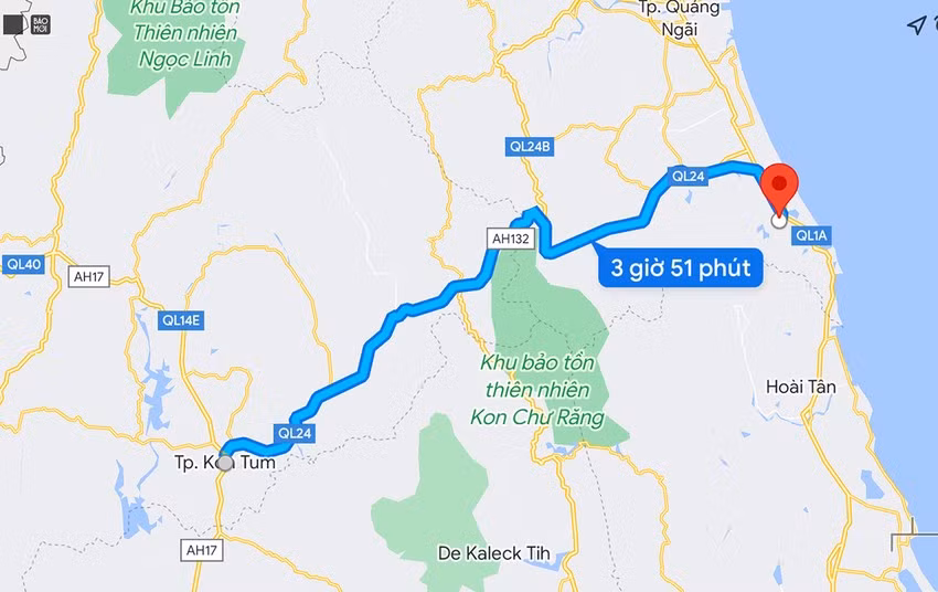 Tuyến cao tốc Quảng Ngãi - Kon Tum giúp phát triển kinh tế xã hội hai địa phương. Ảnh: LK