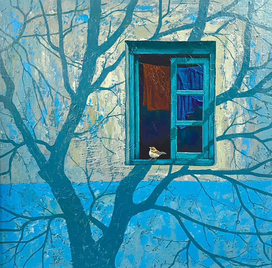 Tác phẩm “Cuối thu” của họa sĩ Nguyễn Văn Chung. Tác phẩm “Cuối thu” của họa sĩ Nguyễn Văn Chung.