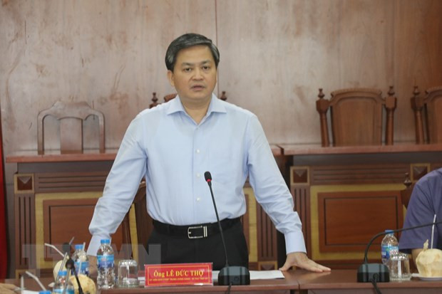 Bí thư Tỉnh ủy Bến Tre Lê Đức Thọ phát biểu tại buổi làm việc. (Ảnh: Huỳnh Phúc Hậu/TTXVN) Bí thư Tỉnh ủy Bến Tre Lê Đức Thọ phát biểu tại buổi làm việc. (Ảnh: Huỳnh Phúc Hậu/TTXVN)