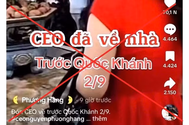 Thông tin bà Nguyễn Phương Hằng đã về nhà được lan truyền trên mạng xã hội là sai sự thật