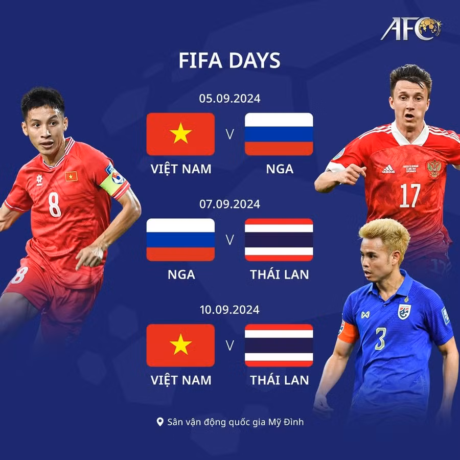 Lịch thi đấu Giải Giao hữu Quốc tế LPBank Cup 2024. (Ảnh: AFC)
