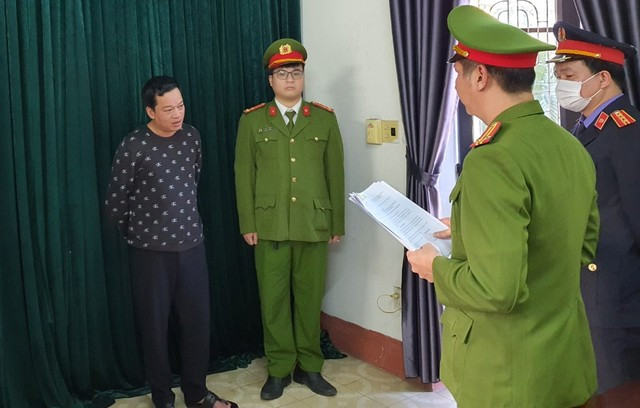 Cơ quan công an khởi tố, bắt tạm giam Lê Quang Vũ. Ảnh Công an cung cấp