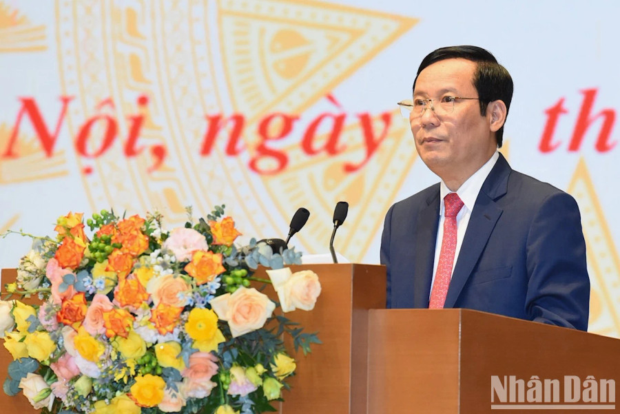 Chủ tịch VCCI Phạm Tấn Công phát biểu ý kiến tại hội nghị.