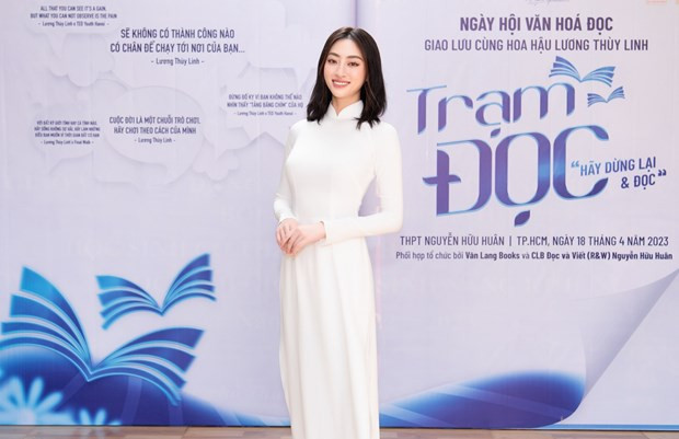 Hoa hậu cũng vừa nhận nhiệm vụ giảng viên trợ giảng tại trường Đại học Đại Nam. (Ảnh: CTV/Vietnam+) Hoa hậu cũng vừa nhận nhiệm vụ giảng viên trợ giảng tại trường Đại học Đại Nam. (Ảnh: CTV/Vietnam+)