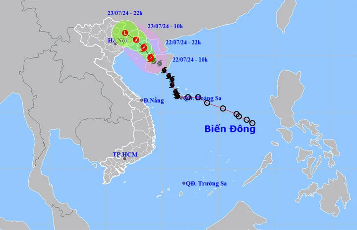 Đường đi của bão số 2. (Nguồn: NCHMF) Đường đi của bão số 2. (Nguồn: NCHMF)