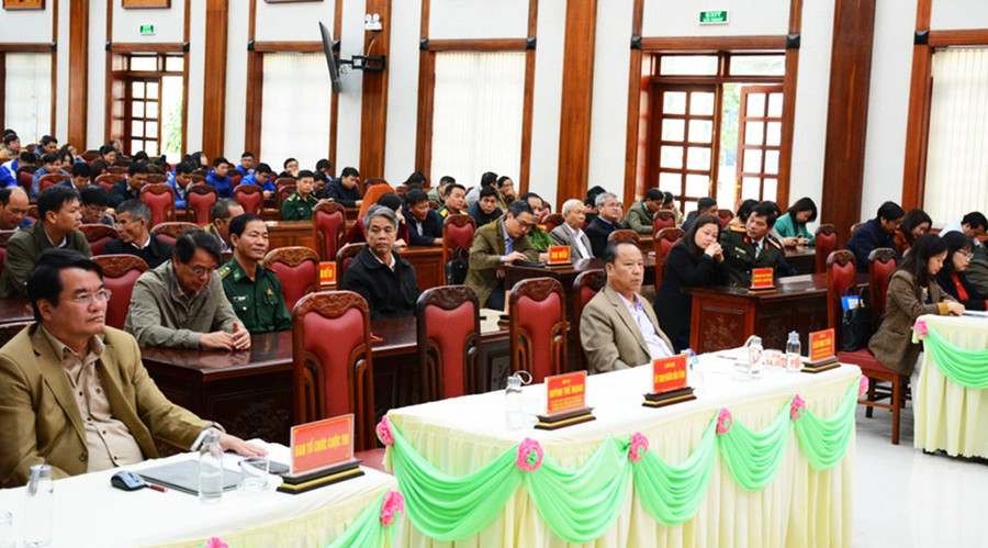 Các đại biểu tham dự lễ phát động 2 cuộc thi tại điểm cầu Hội trường 2-9 (TP. Pleiku). Ảnh: Phương Dung