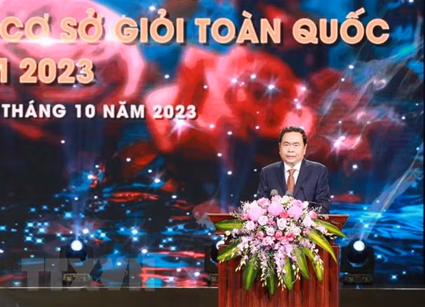 Ông Trần Thanh Mẫn, Ủy viên Bộ Chính trị, Phó Chủ tịch Thường trực Quốc hội, phát biểu tại chương trình. (Ảnh: Phương Hoa/TTXVN)