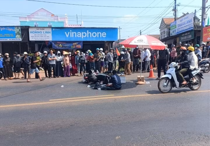 Hiện trường vụ tai nạn giao thông.