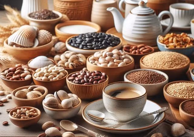 Cà phê, trà và một số thực phẩm dễ tìm là nguồn cung cấp mangan cho cơ thể - Ảnh đồ họa AI