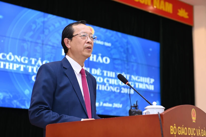 Thứ trưởng Bộ Giáo dục và Đào tạo Phạm Ngọc Thưởng. (Ảnh: PV/Vietnam+) Thứ trưởng Bộ Giáo dục và Đào tạo Phạm Ngọc Thưởng. (Ảnh: PV/Vietnam+)