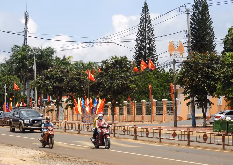 Một góc trung tâm huyện Đak Đoa. Ảnh: Thanh Nhật