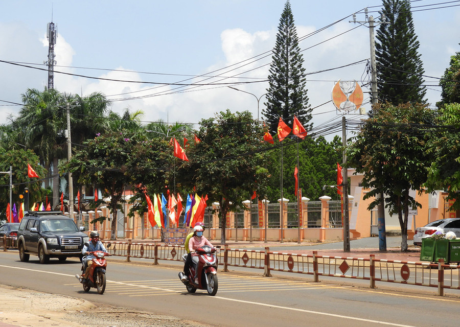 Một góc trung tâm huyện Đak Đoa. Ảnh: Thanh Nhật