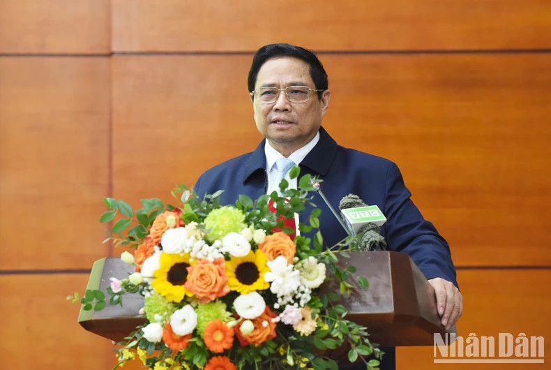 Thủ tướng Phạm Minh Chính phát biểu chỉ đạo hội nghị. ẢNH: TRẦN HẢI/NDO Thủ tướng Phạm Minh Chính phát biểu chỉ đạo hội nghị. ẢNH: TRẦN HẢI/NDO