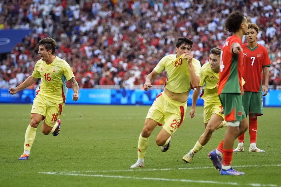 Olympic Tây Ban Nha vào chung kết sau màn ngược dòng trước Maroc. (Nguồn: AP)