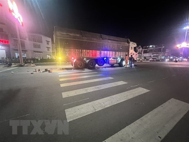 Hiện trường vụ tai nạn. (Nguồn: TTXVN phát) Hiện trường vụ tai nạn. (Nguồn: TTXVN phát)