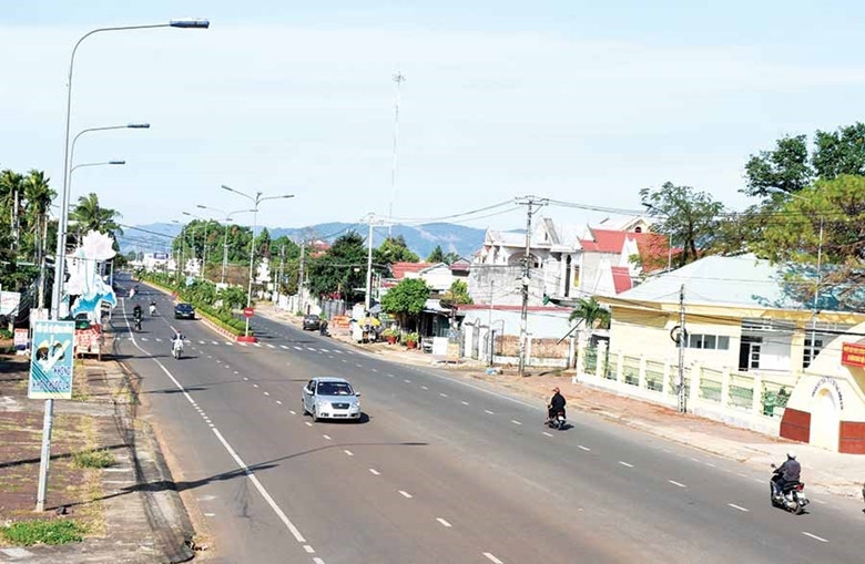 Một góc Trung tâm huyện Ia Grai hôm nay. Ảnh: P.V