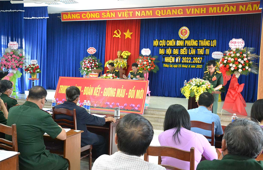 Đại hội đại biểu Hội CCB phường Thắng Lợi lần thứ IV, nhiệm kỳ 2022-2027. Ảnh: H.C