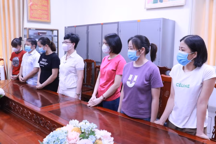 Các đối tượng trong đường dây lập khống hồ sơ bệnh án tại Bệnh viện đa khoa Thái An. Ảnh: Công an Nghệ An