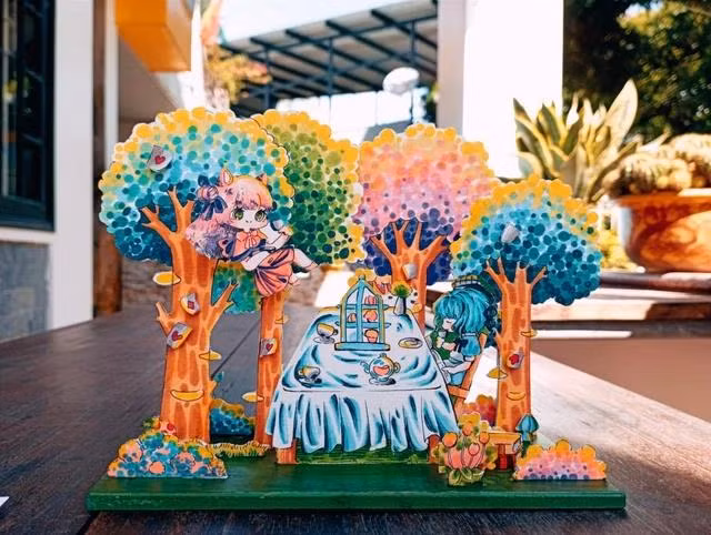 Một bức tranh mô hình 3D do Hoàng Anh thực hiện. ẢNH NVCC Một bức tranh mô hình 3D do Hoàng Anh thực hiện. ẢNH NVCC