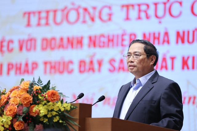 Thủ tướng Phạm Minh Chính nhấn mạnh 6 quan điểm chỉ đạo điều hành để tiếp tục để nâng cao hiệu quả hoạt động, đổi mới khu vực DNNN - Ảnh: VGP/Nhật Bắc Thủ tướng Phạm Minh Chính nhấn mạnh 6 quan điểm chỉ đạo điều hành để tiếp tục để nâng cao hiệu quả hoạt động, đổi mới khu vực DNNN - Ảnh: VGP/Nhật Bắc