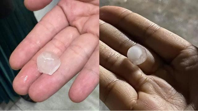 Những hạt mưa đá người dân TP.HCM ghi lại được Những hạt mưa đá người dân TP.HCM ghi lại được
