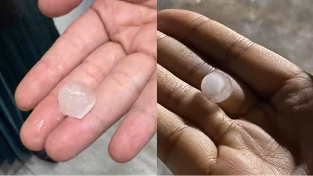 Những hạt mưa đá người dân TP.HCM ghi lại được