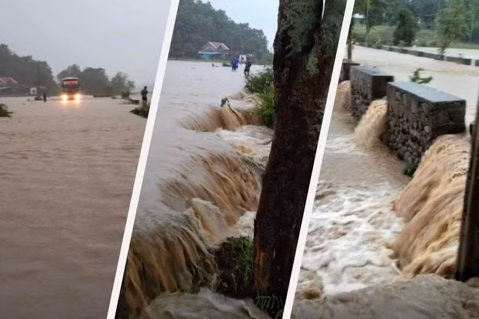 Các con đường ở TP Baggao, tỉnh Cagayan - Philippines bị ngập lụt ngày 27-8. Ảnh: ABS-CBN News