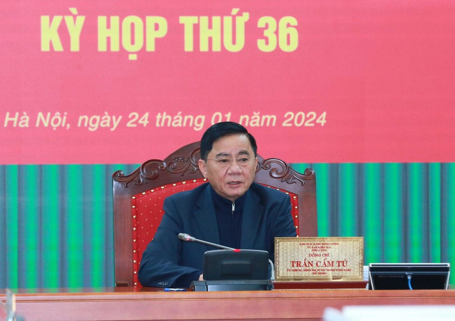 Ông Trần Cẩm Tú, Ủy viên Bộ Chính trị, Bí thư Trung ương Đảng, Chủ nhiệm Ủy ban Kiểm tra Trung ương chủ trì Kỳ họp. (Ảnh: Phương Hoa/TTXVN) Ông Trần Cẩm Tú, Ủy viên Bộ Chính trị, Bí thư Trung ương Đảng, Chủ nhiệm Ủy ban Kiểm tra Trung ương chủ trì Kỳ họp. (Ảnh: Phương Hoa/TTXVN)