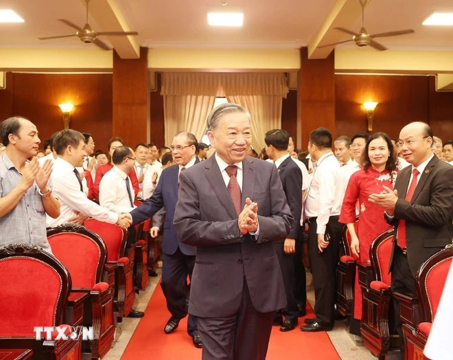 Tổng Bí thư, Chủ tịch nước Tô Lâm đến dự Lễ kỷ niệm. (Ảnh: Trí Dũng/TTXVN) Tổng Bí thư, Chủ tịch nước Tô Lâm đến dự Lễ kỷ niệm. (Ảnh: Trí Dũng/TTXVN)