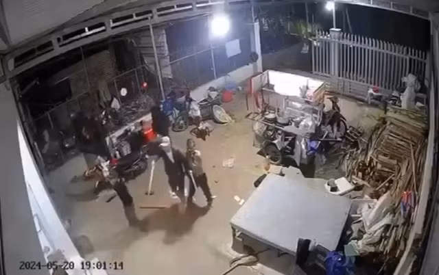 Hiện trường nơi xảy ra vụ án mạng.